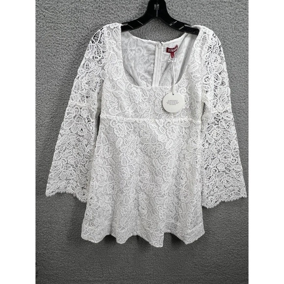 STAUD Dresses & Skirts - Staud Beth Long Sleeve Lace Empire Waist Dress